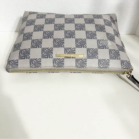 Steve Madden Checked Pattern Zipped Fully Lined Faux Leather Clutch Pouch 🖤🤍 - Picture 6 of 12